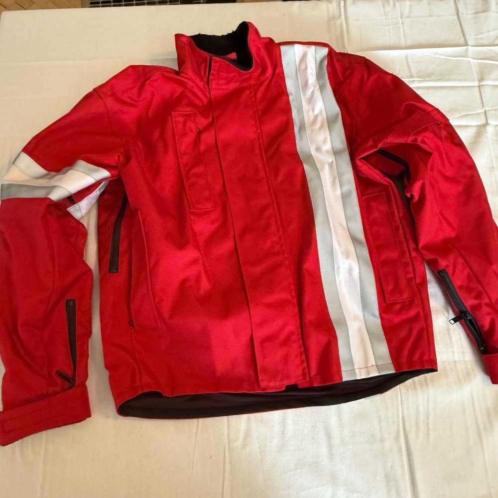 Corazzo 5.0 Red Reflective Riding Jacket Mens Large Cordura Scooter Motorcycle